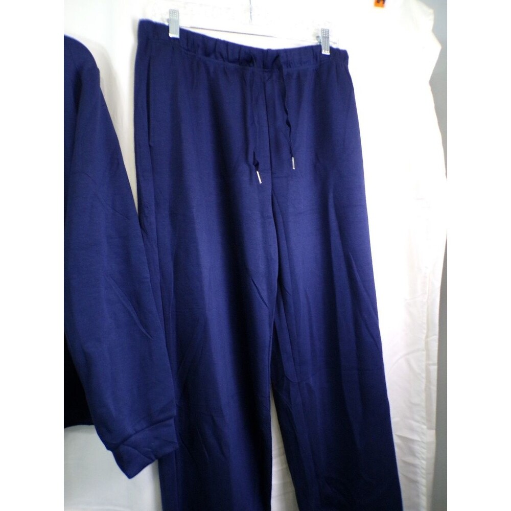 XIEERDUO Women's Navy Pullover Sweatshirt XL 50%Poly 46%Rayon 4%Spandex - Picture 3 of 6